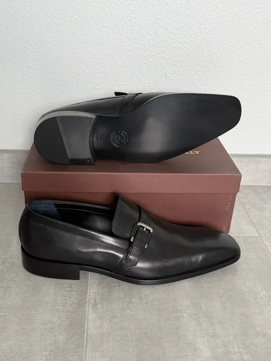 Bally Black Leather Monk Strap Oxfords - Picture 6 of 7